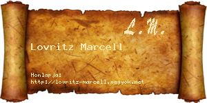 Lovritz Marcell névjegykártya